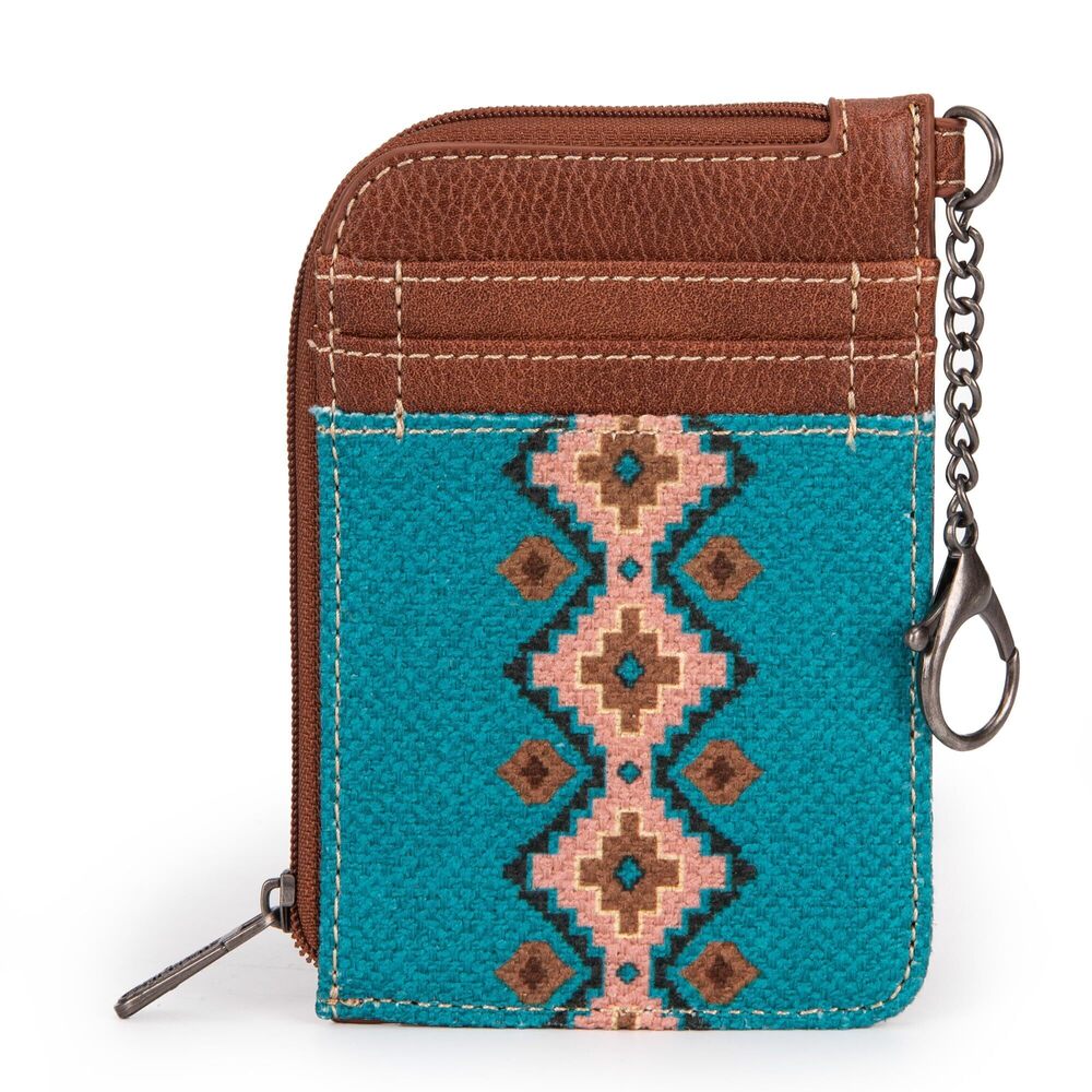 8549 Wrangler Card Wallet Boho Aztec Credit Card Holder with Zipper Pocket